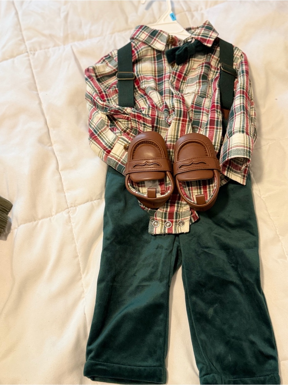 Tommy Bahama Dark Green Elastic Suspenders Kids Set